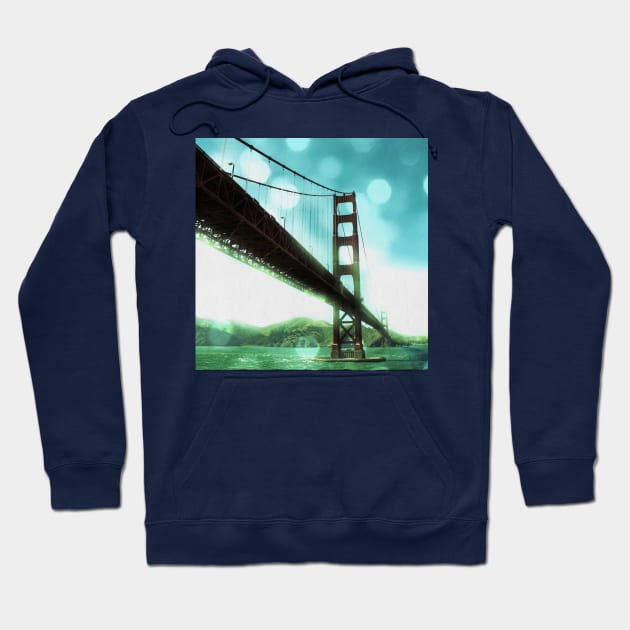 Green Bokeh Golden Gate Bridge in San Francisco Hoodie by Christine aka stine1